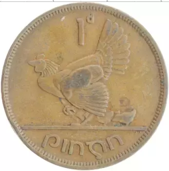 Монета пенни Ирландии 1942 года Бронза