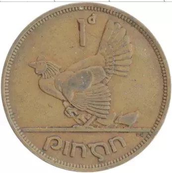 Монета пенни Ирландии 1942 года Бронза