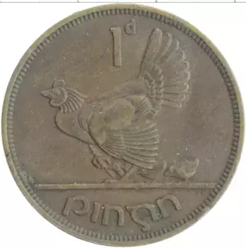Монета пенни Ирландии 1942 года Бронза