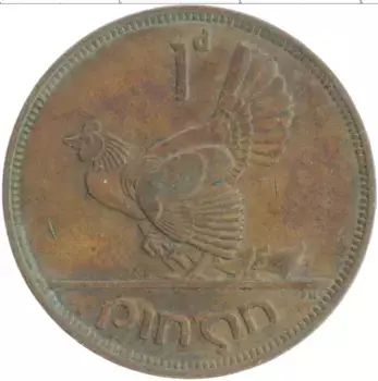 Монета пенни Ирландии 1942 года Бронза