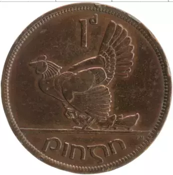 Монета пенни Ирландии 1942 года Бронза