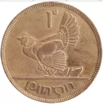 Монета пенни Ирландии 1942 года Бронза