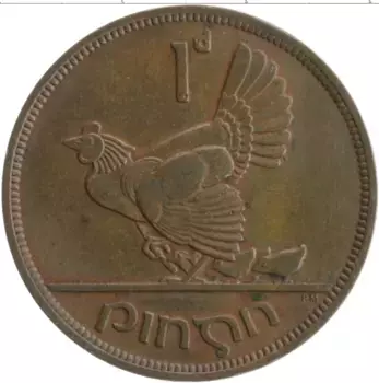 Монета пенни Ирландии 1942 года Бронза