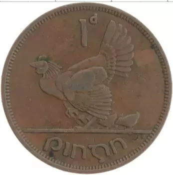 Монета пенни Ирландии 1943 года Бронза