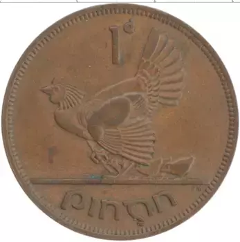 Монета пенни Ирландии 1949 года Бронза