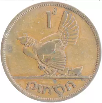 Монета пенни Ирландии 1949 года Бронза