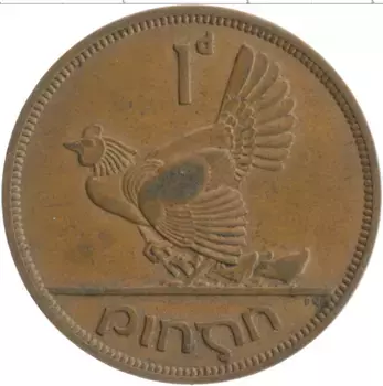 Монета пенни Ирландии 1949 года Бронза