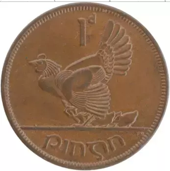 Монета пенни Ирландии 1950 года Бронза