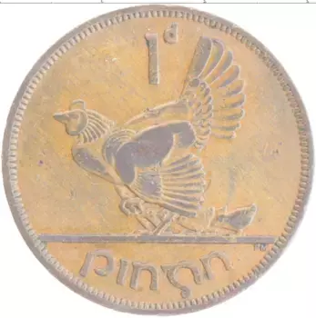 Монета пенни Ирландии 1950 года Бронза