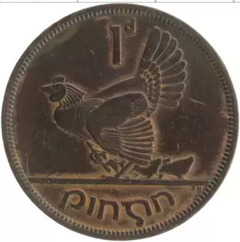 Монета пенни Ирландии 1950 года Бронза