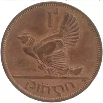 Монета пенни Ирландии 1963 года Бронза