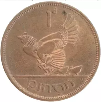 Монета пенни Ирландии 1965 года Бронза