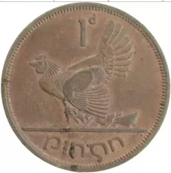 Монета пенни Ирландии 1966 года Бронза