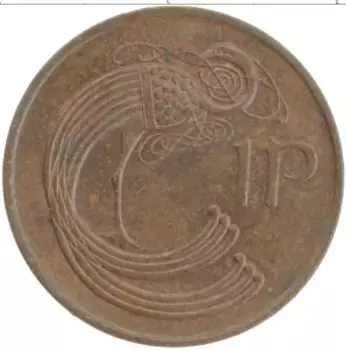 Монета пенни Ирландии 1974 года Бронза