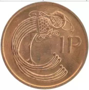 Монета пенни Ирландии 1978 года Бронза