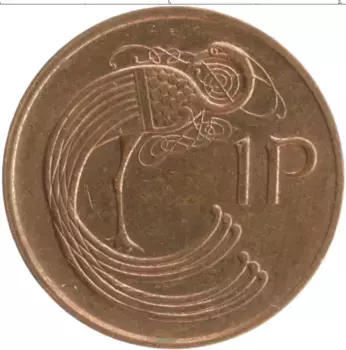 Монета пенни Ирландии 1995 года Бронза