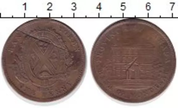 Монета пенни Канады 1842 года Медь Токен