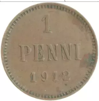 Монета пенни Николая 2 1912 года Медь