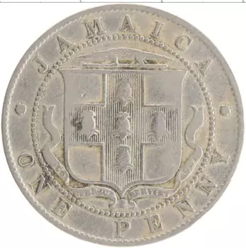 Монета пенни Ямайки 1918 года Медно-никель Георг V