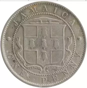 Монета пенни Ямайки 1920 года Медно-никель Георг V