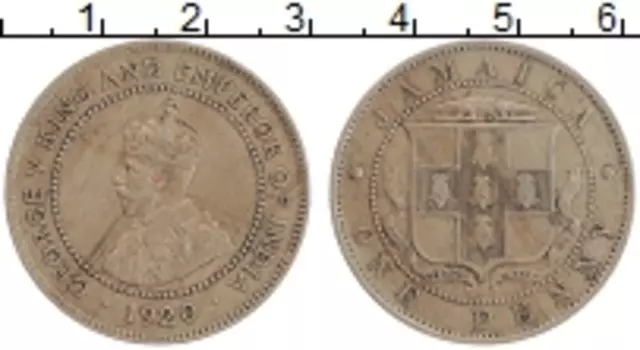 Монета пенни Ямайки 1920 года Медно-никель Георг V
