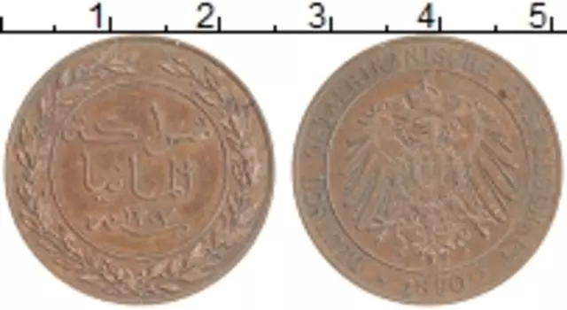 Монета песа Немецкой Африки 1890 года Медь