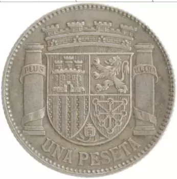 Монета песета Испании 1933 года Серебро