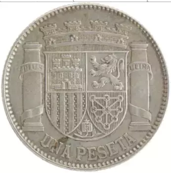 Монета песета Испании 1933 года Серебро
