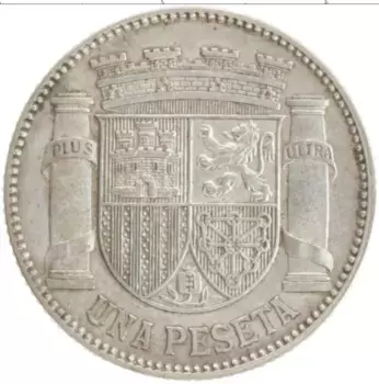 Монета песета Испании 1933 года Серебро Гражданская война