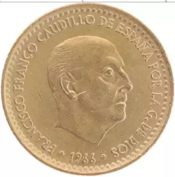 Монета песета Испании 1966 года Бронза Франсиско Франко