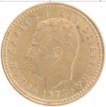 Монета песета Испании 1975 года Бронза Хуан Карлос I