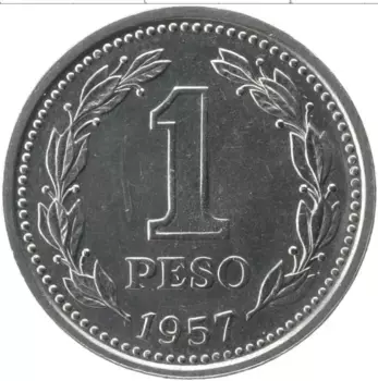 Монета песо Аргентины 1957 года Медно-никель