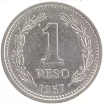 Монета песо Аргентины 1957 года Медно-никель