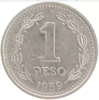 Монета песо Аргентины 1959 года Медно-никель