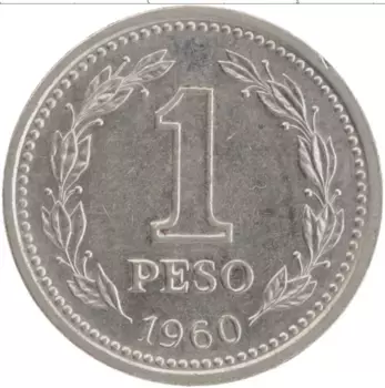 Монета песо Аргентины 1960 года Медно-никель