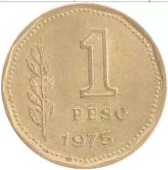 Монета песо Аргентины 1975 года Бронза