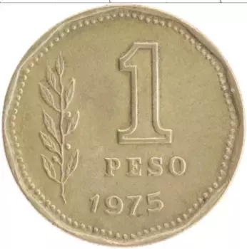 Монета песо Аргентины 1975 года Бронза