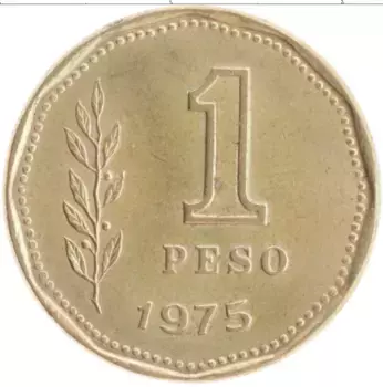 Монета песо Аргентины 1975 года Бронза