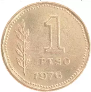 Монета песо Аргентины 1976 года Бронза