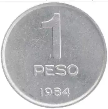 Монета песо Аргентины 1984 года Алюминий