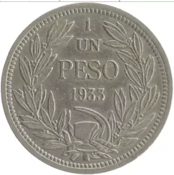 Монета песо Чили 1933 года Медно-никель