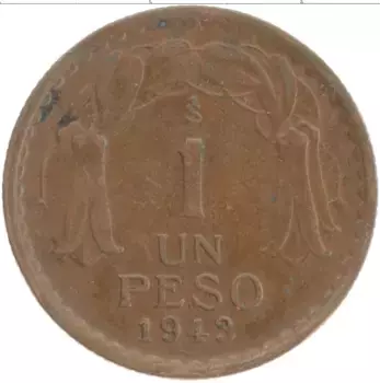 Монета песо Чили 1943 года Бронза
