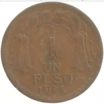 Монета песо Чили 1944 года Бронза