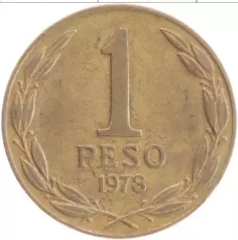 Монета песо Чили 1978 года Бронза Освободитель О Хиггинс