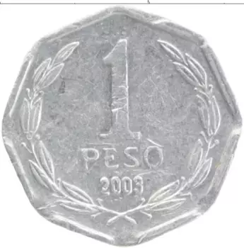 Монета песо Чили 2003 года Алюминий Бернардо О’Хиггинс