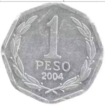 Монета песо Чили 2004 года Алюминий Бернардо О’Хиггинс