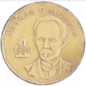 Монета песо Кубы 1994 года Латунь Хосе Марти