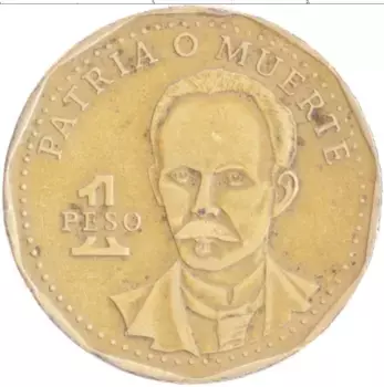 Монета песо Кубы 1994 года Латунь Хосе Марти