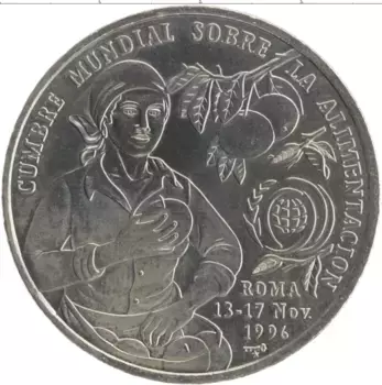 Монета песо Кубы 1996 года Медно-никель ФАО