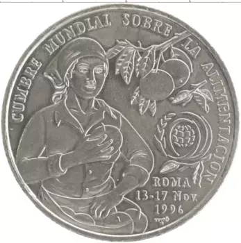 Монета песо Кубы 1996 года Медно-никель ФАО